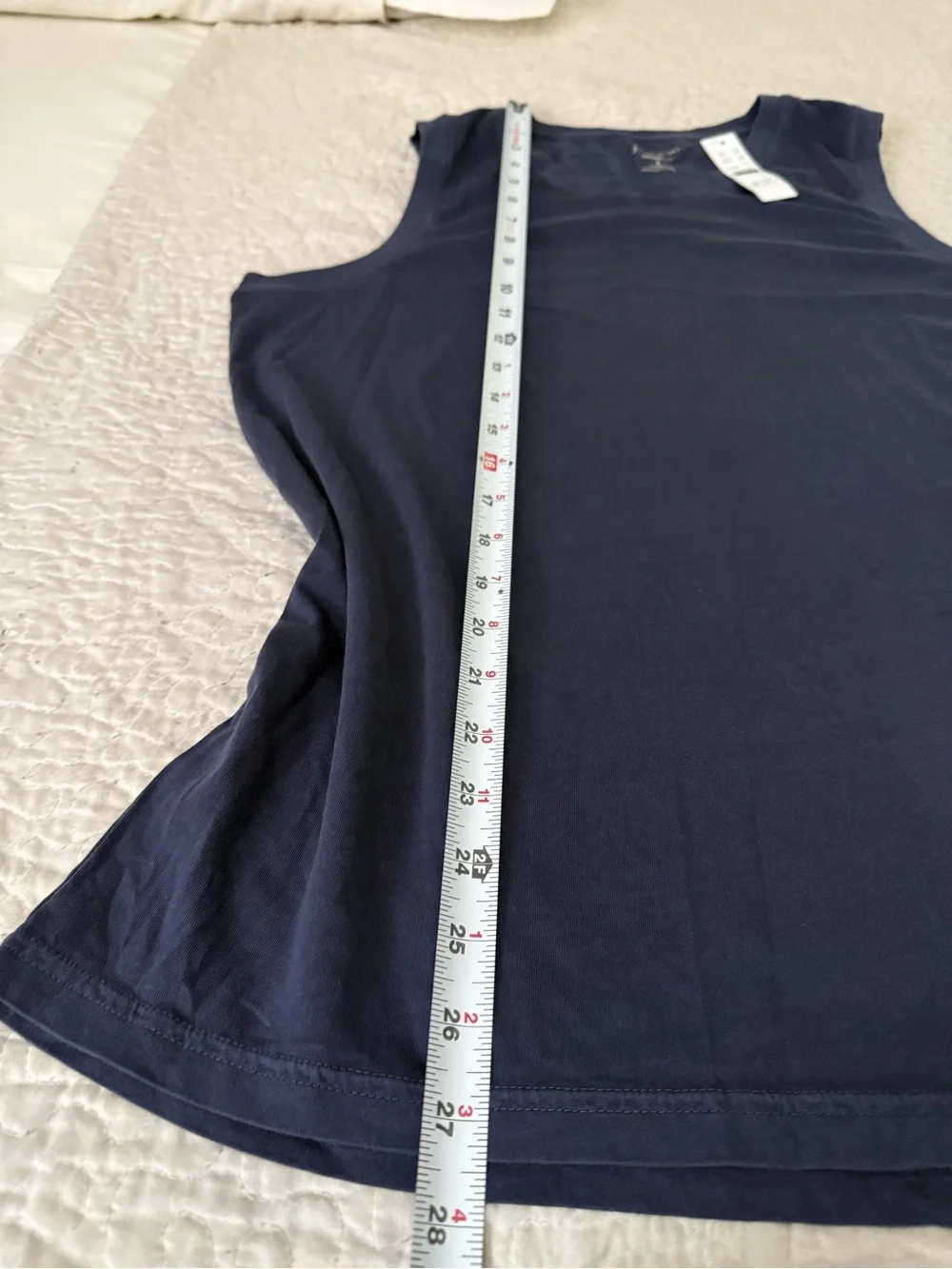 J.CREW Broken-In Men's Navy Tank Top Size S Classic Fit Cotton Crew Tagless